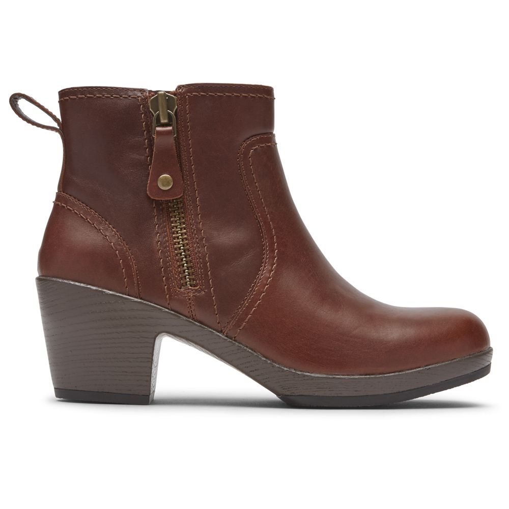 Botins Mulher Rockport Cobb Hill Presley Zipper Marrom,Portugal BEQZW-4729